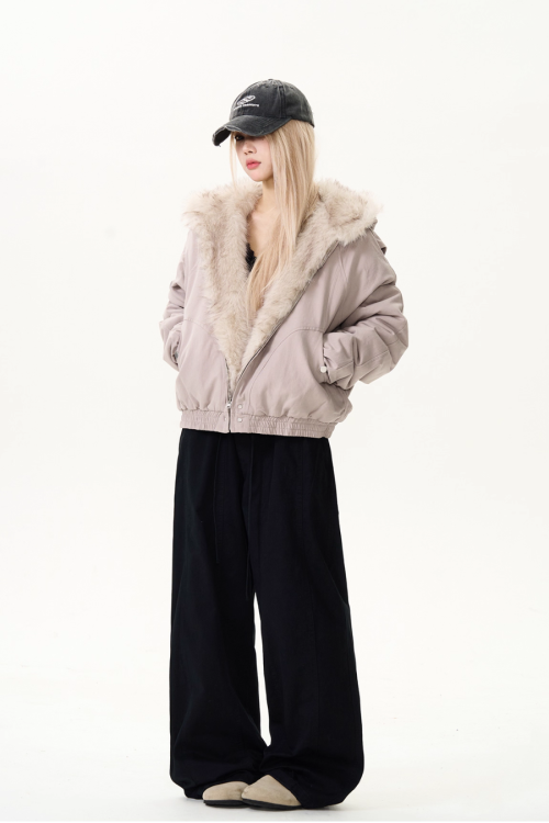 Fur Collar Hood Cotton Jacket