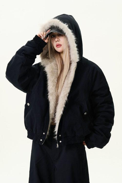 Fur Collar Hood Cotton Jacket