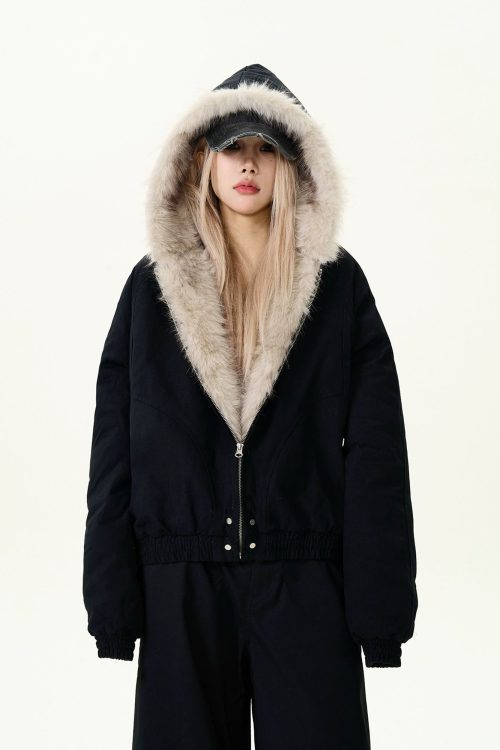 Fur Collar Hood Cotton Jacket