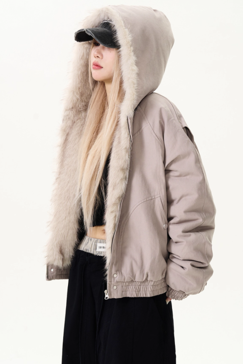 Fur Collar Hood Cotton Jacket