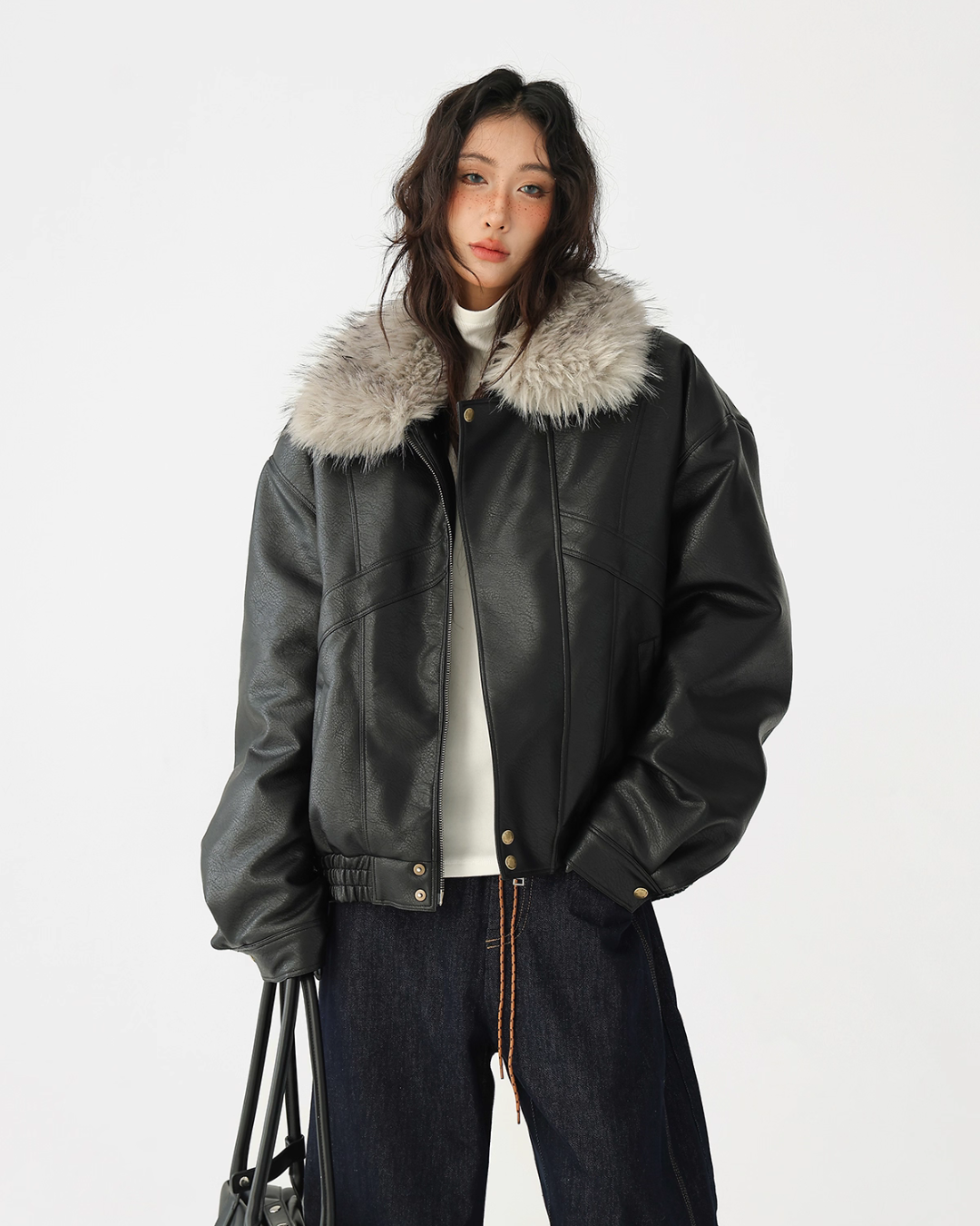 Fur Collar Leather Jacket Fur Collar Leather Jacket