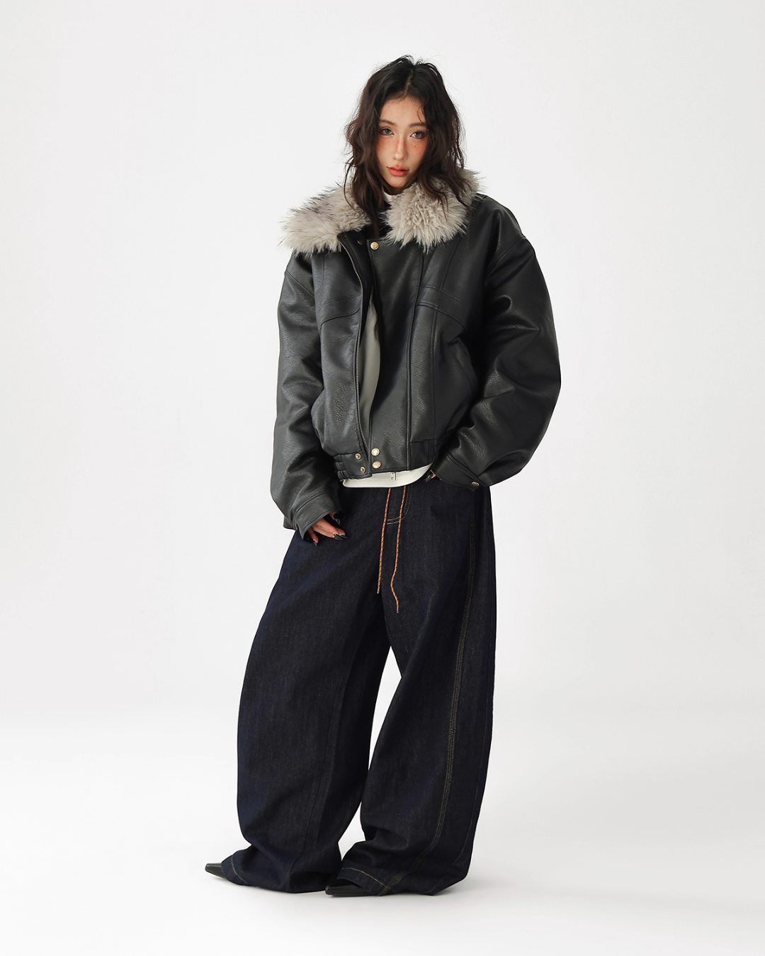 Fur Collar Leather Jacket Fur Collar Leather Jacket