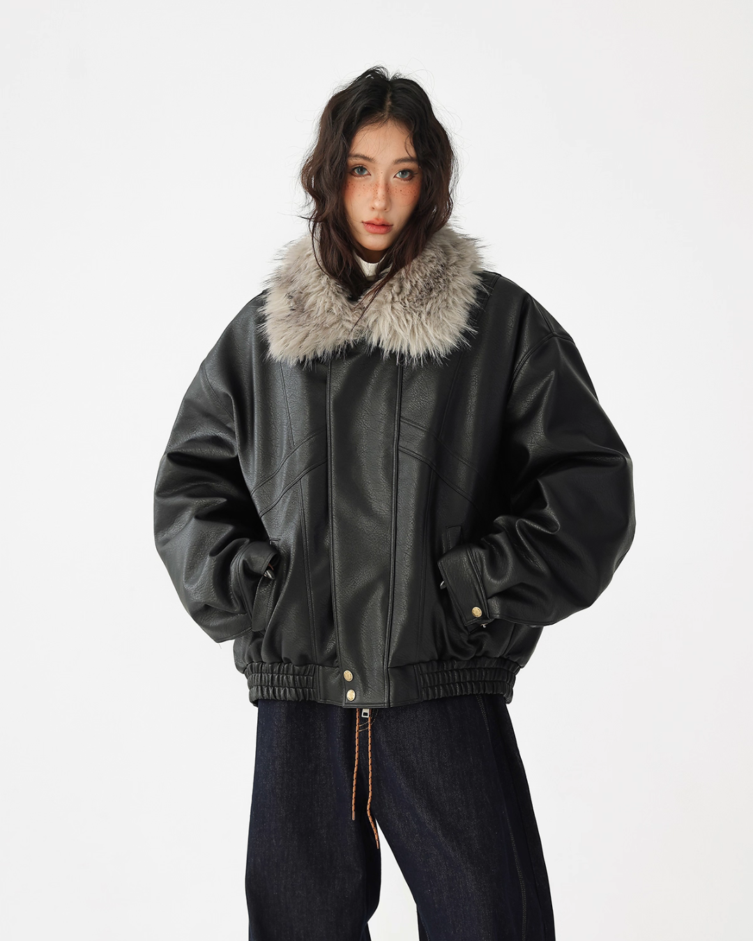 Fur Collar Leather Jacket Fur Collar Leather Jacket