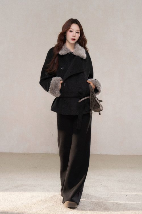 Fur Collar Mid-Length Coat