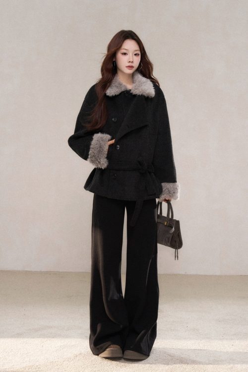 Fur Collar Mid-Length Coat