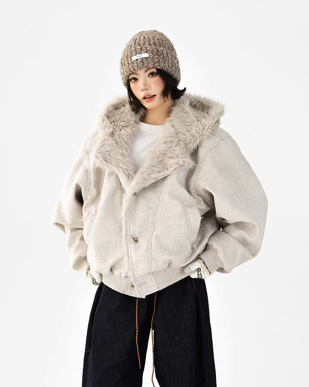 Fur Collar Patchwork Jacket Fur Collar Patchwork Jacket