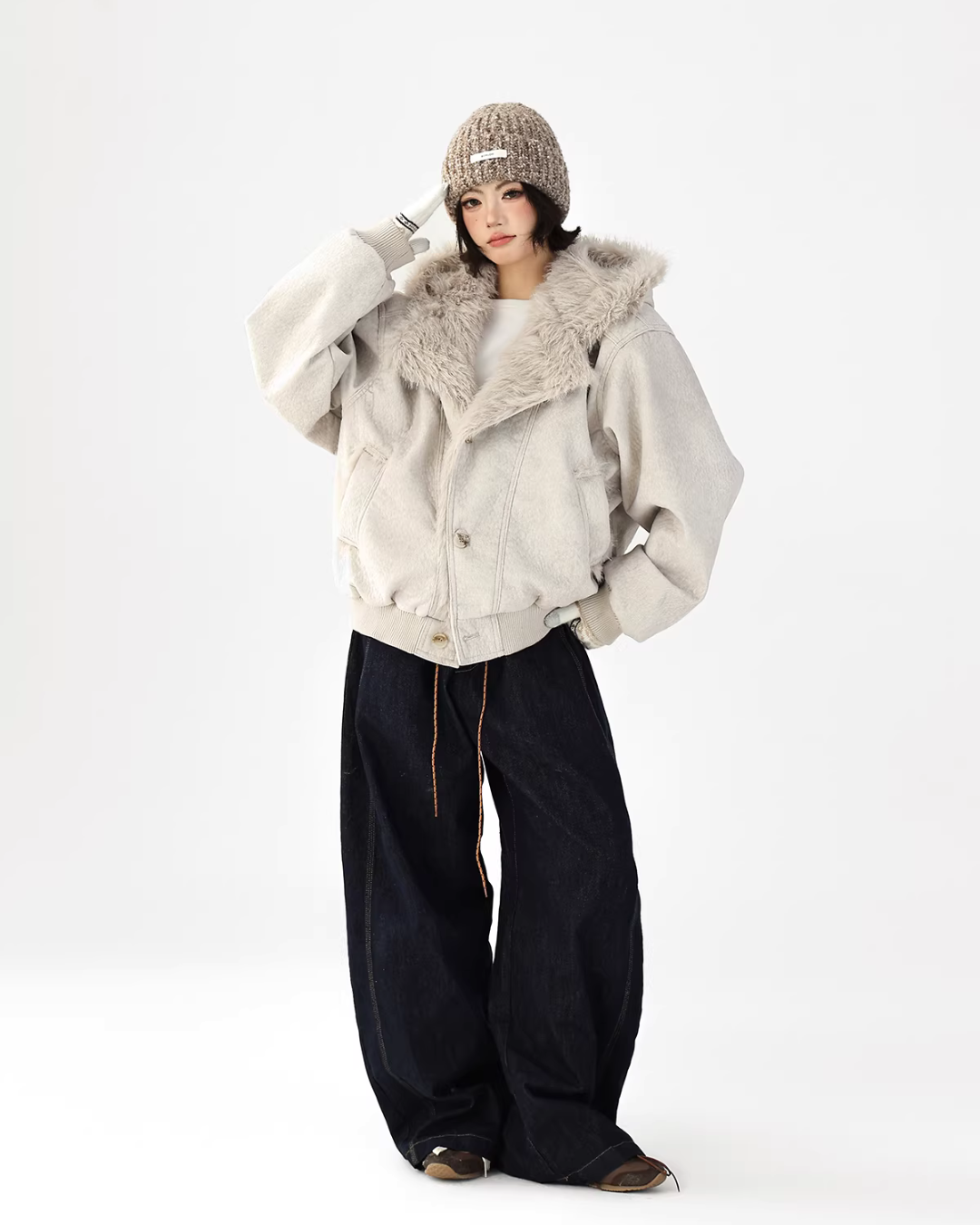 Fur Collar Patchwork Jacket Fur Collar Patchwork Jacket