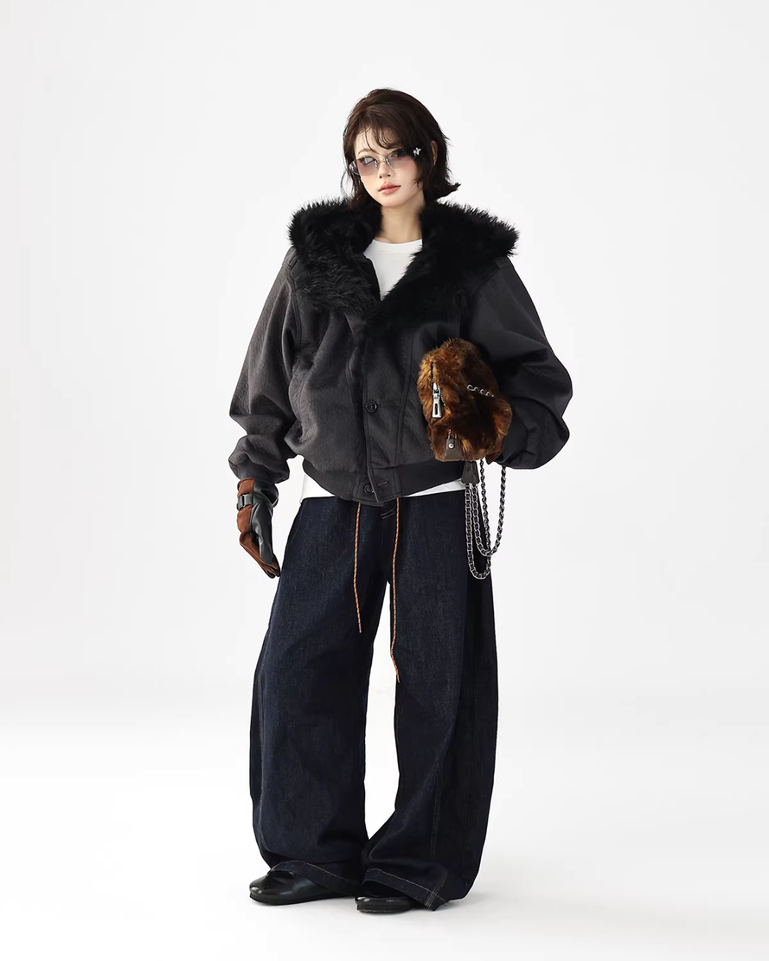 Fur Collar Patchwork Jacket Fur Collar Patchwork Jacket