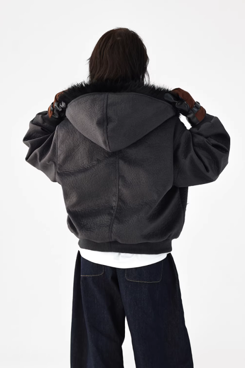 Fur Collar Patchwork Jacket