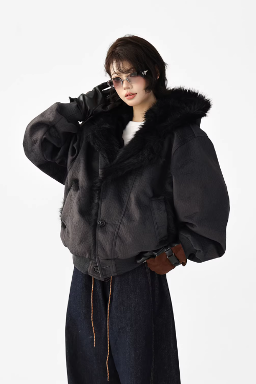 Fur Collar Patchwork Jacket