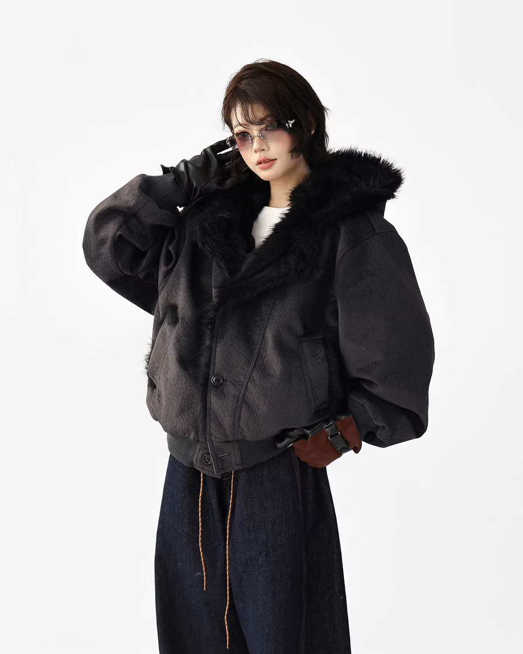 Fur Collar Patchwork Jacket Fur Collar Patchwork Jacket