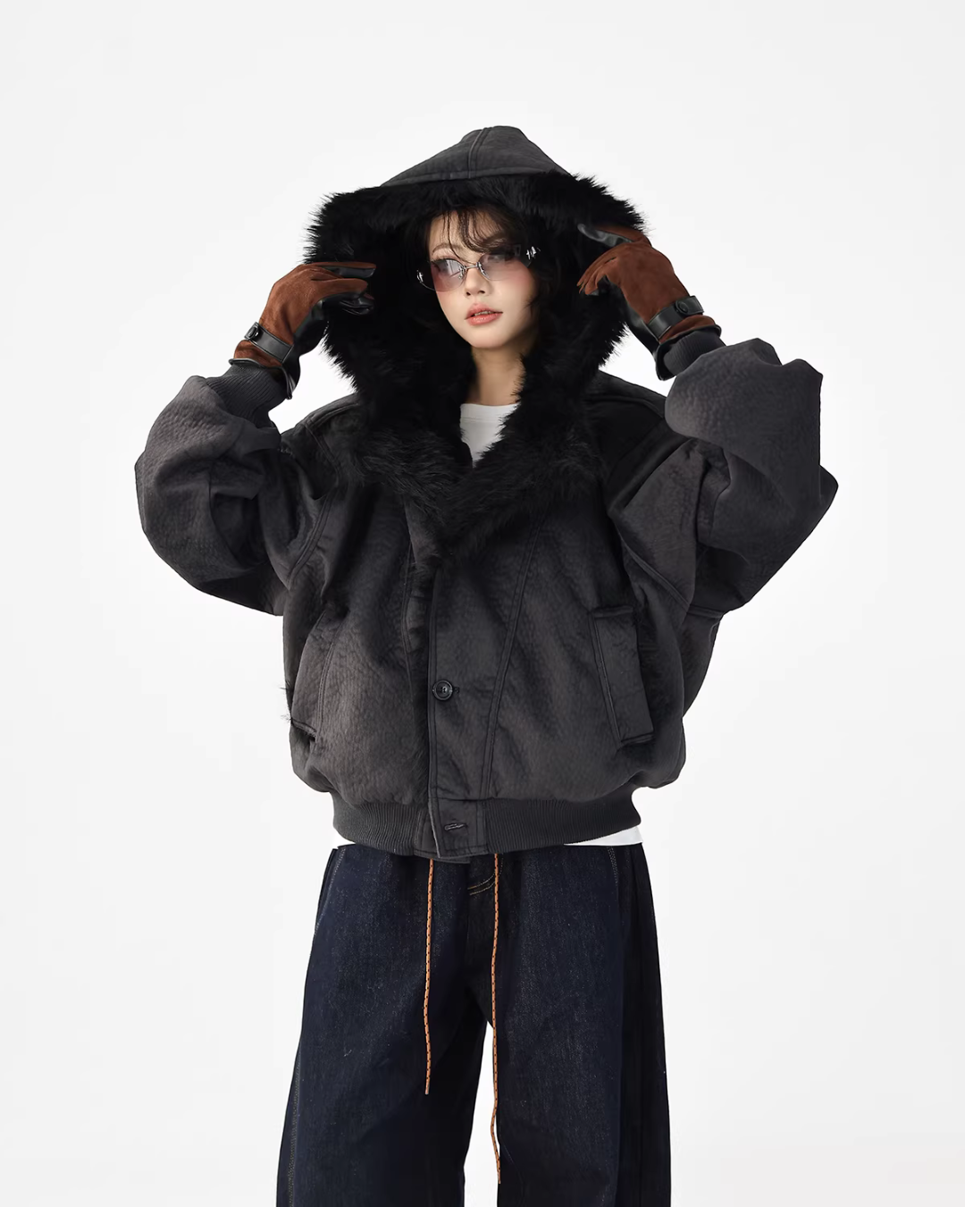 Fur Collar Patchwork Jacket Fur Collar Patchwork Jacket