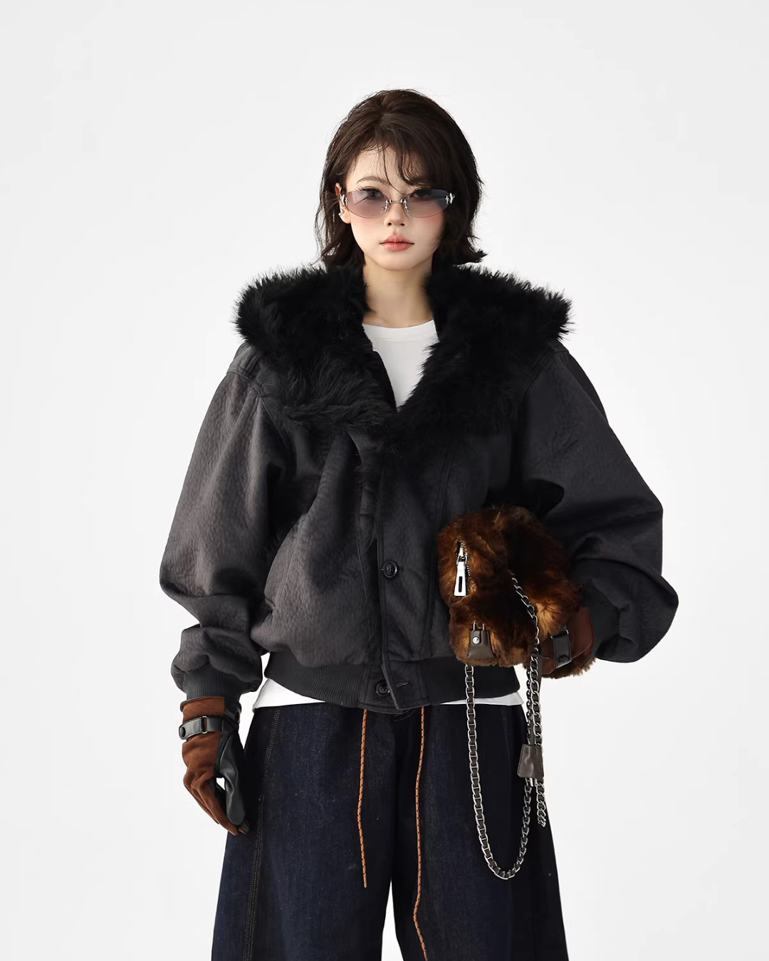 Fur Collar Patchwork Jacket Fur Collar Patchwork Jacket