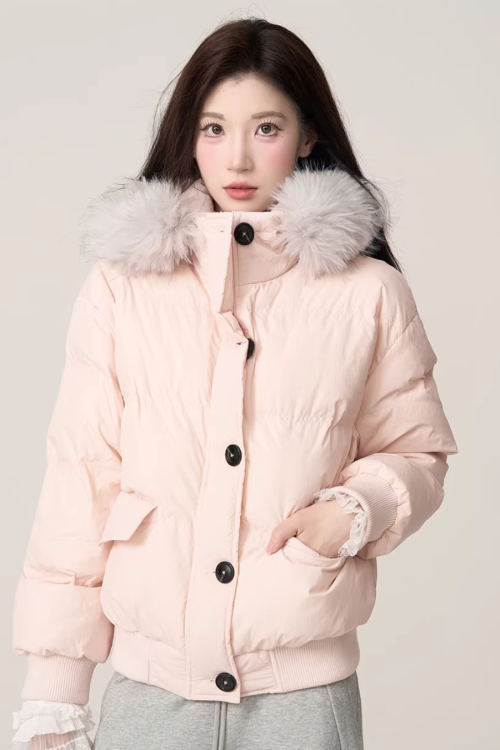 Fur Collar Puffed Jacket