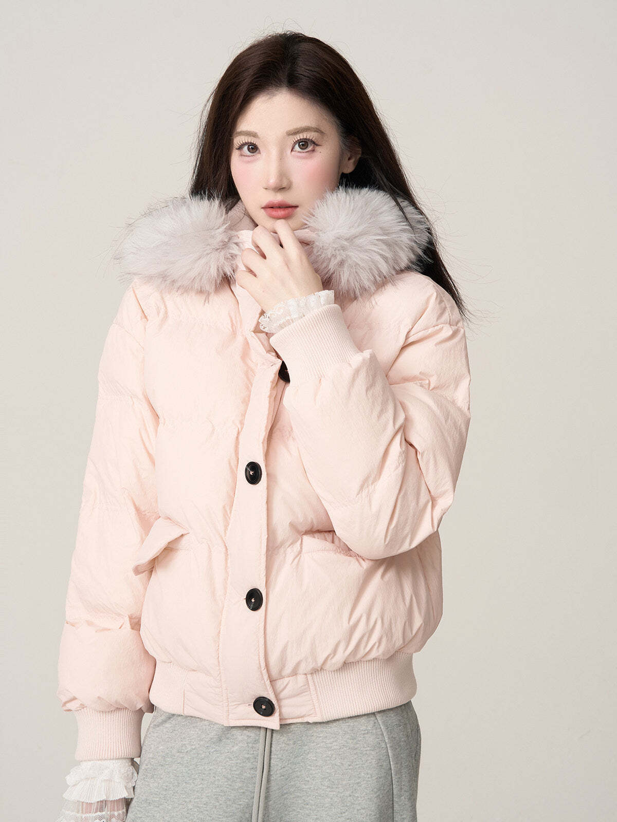 Fur Collar Puffed Jacket