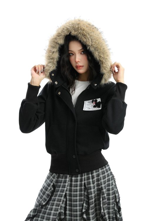 Fur Collar Puppy Short Jacket