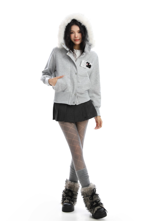 Fur Collar Puppy Short Jacket