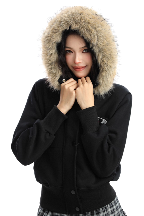 Fur Collar Puppy Short Jacket