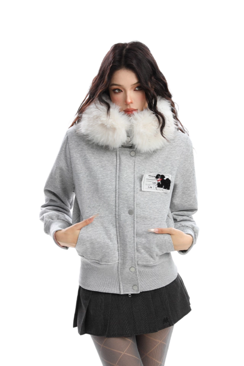 Fur Collar Puppy Short Jacket