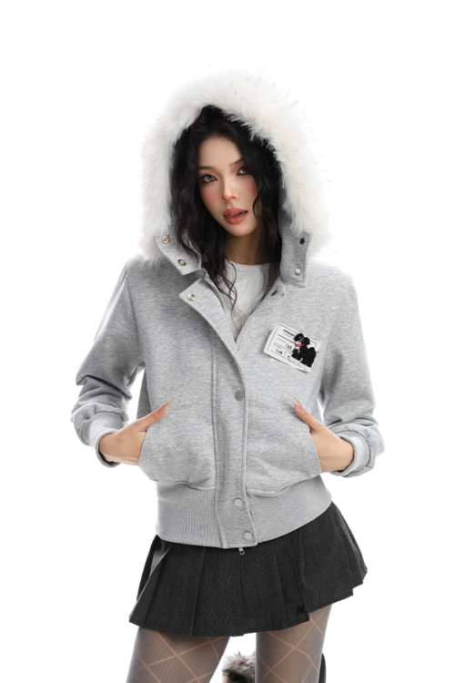 Fur Collar Puppy Short Jacket