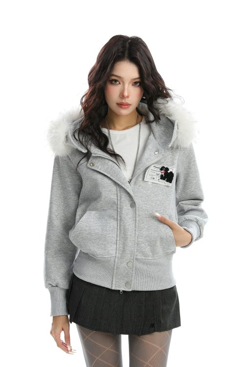 Fur Collar Puppy Short Jacket