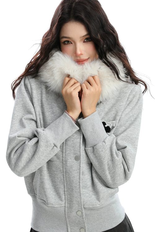 Fur Collar Puppy Short Jacket