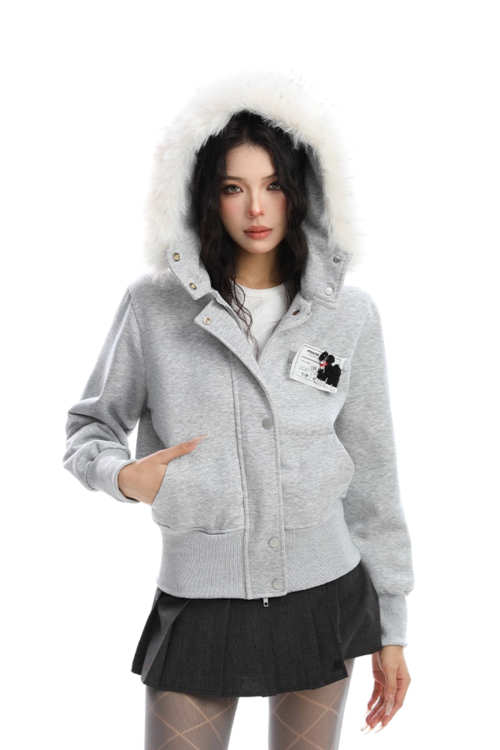 Fur Collar Puppy Short Jacket