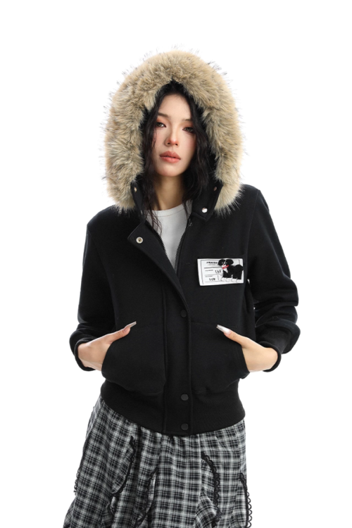 Fur Collar Puppy Short Jacket
