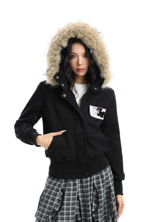 Fur Collar Puppy Short Jacket