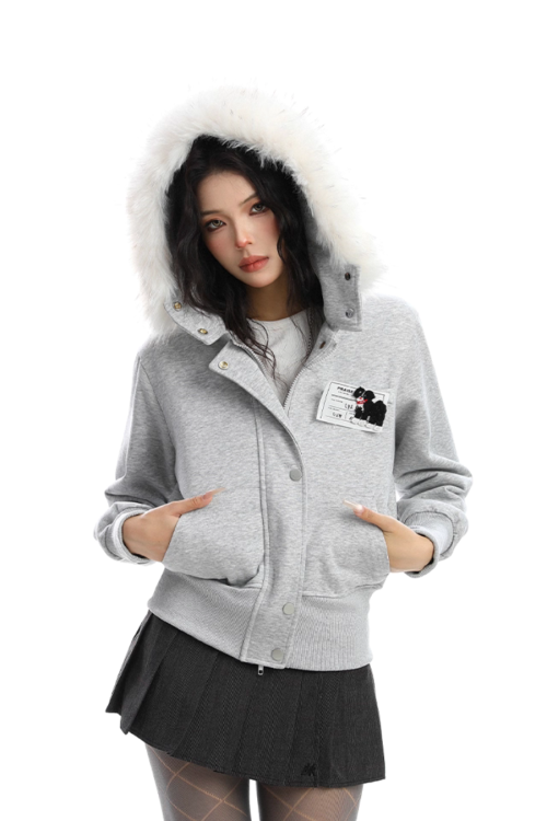 Fur Collar Puppy Short Jacket