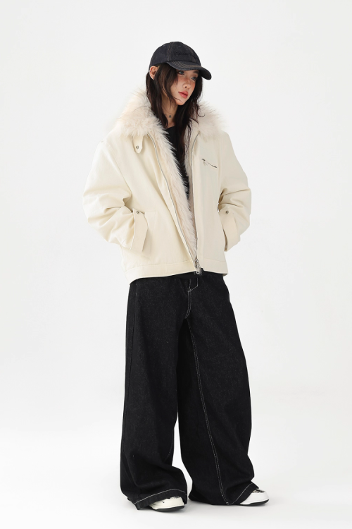 Fur Collar Quilted Jacket