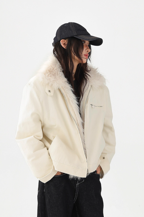 Fur Collar Quilted Jacket