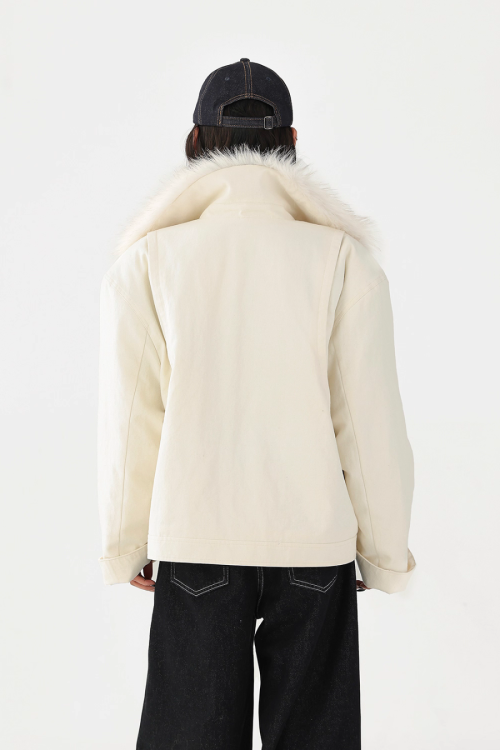 Fur Collar Quilted Jacket