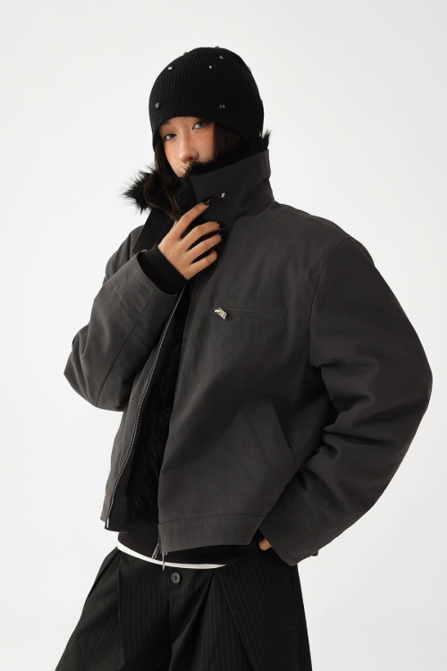 Fur Collar Quilted Jacket