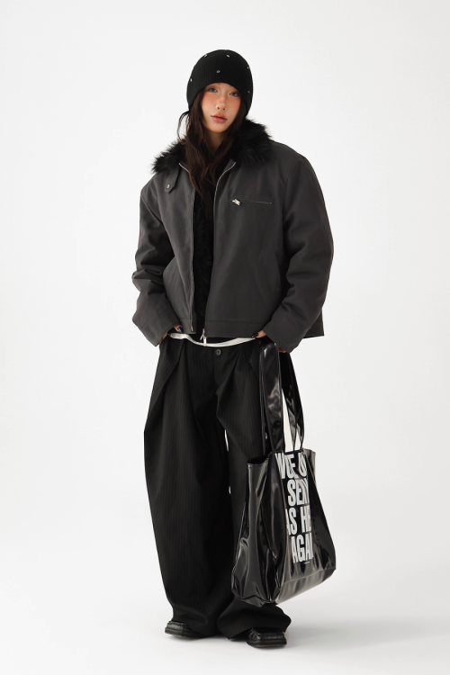 Fur Collar Quilted Jacket