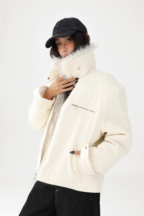 Fur Collar Quilted Jacket