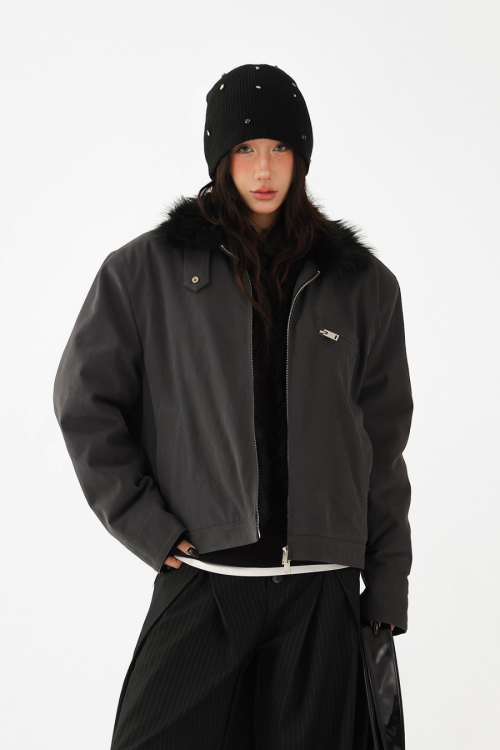 Fur Collar Quilted Jacket