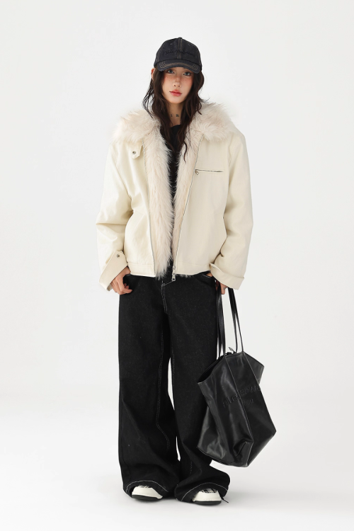 Fur Collar Quilted Jacket