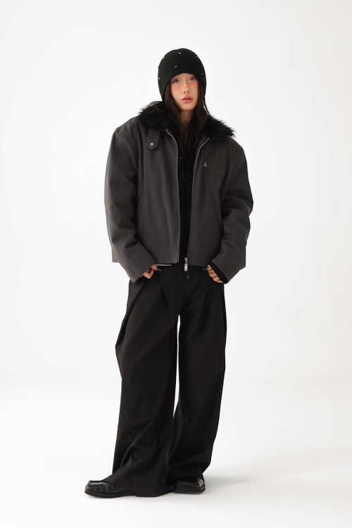 Fur Collar Quilted Jacket