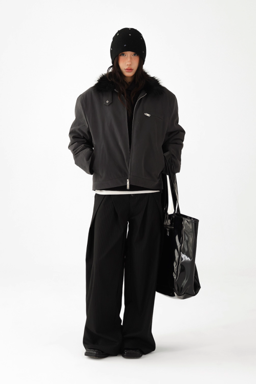 Fur Collar Quilted Jacket