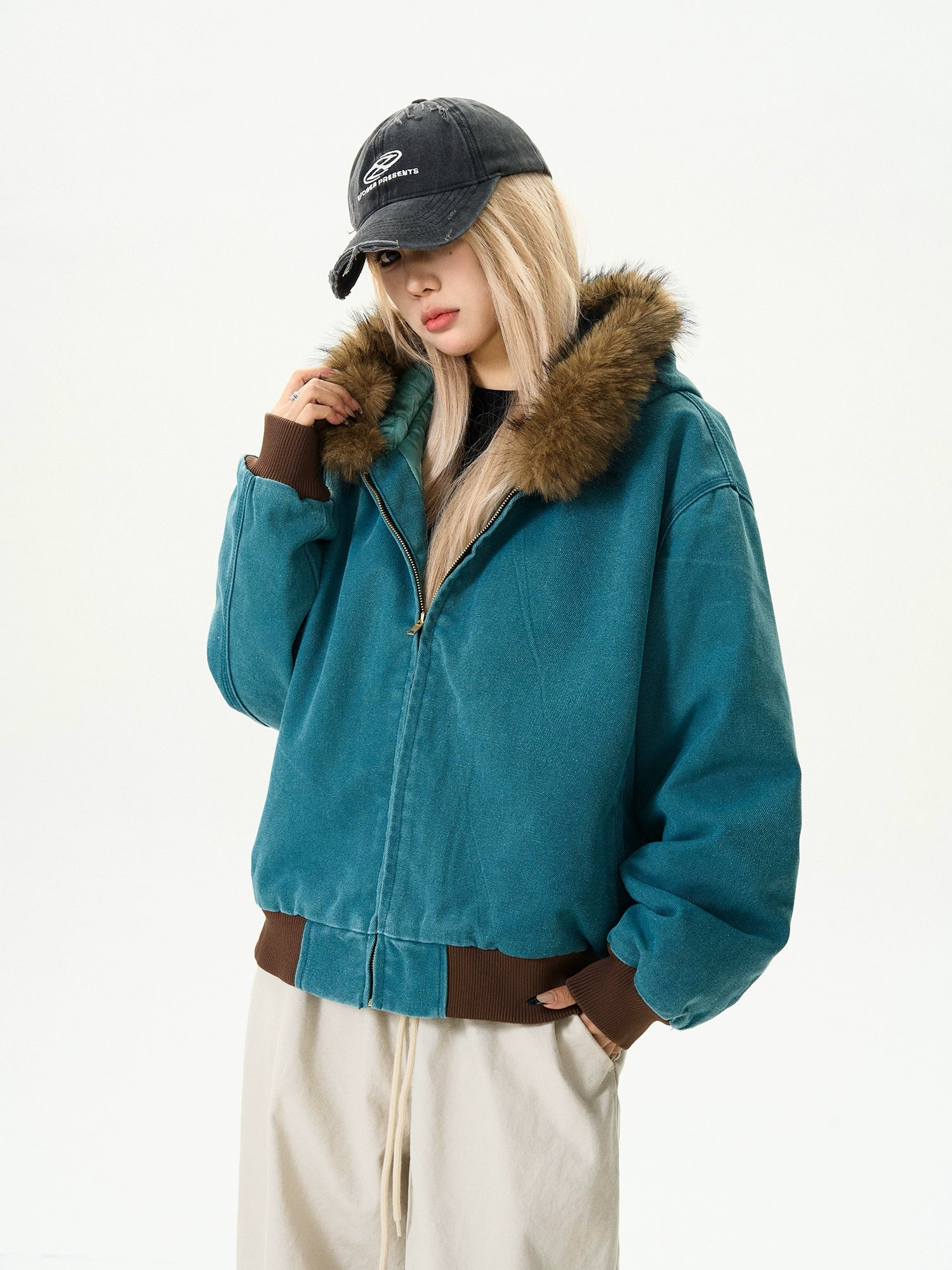 Fur Collar Short Cotton Coat Fur Collar Short Cotton Coat