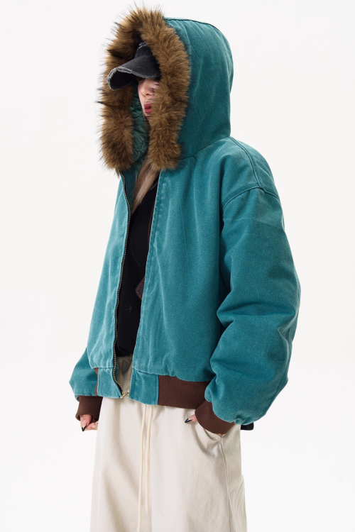 Fur Collar Short Cotton Coat