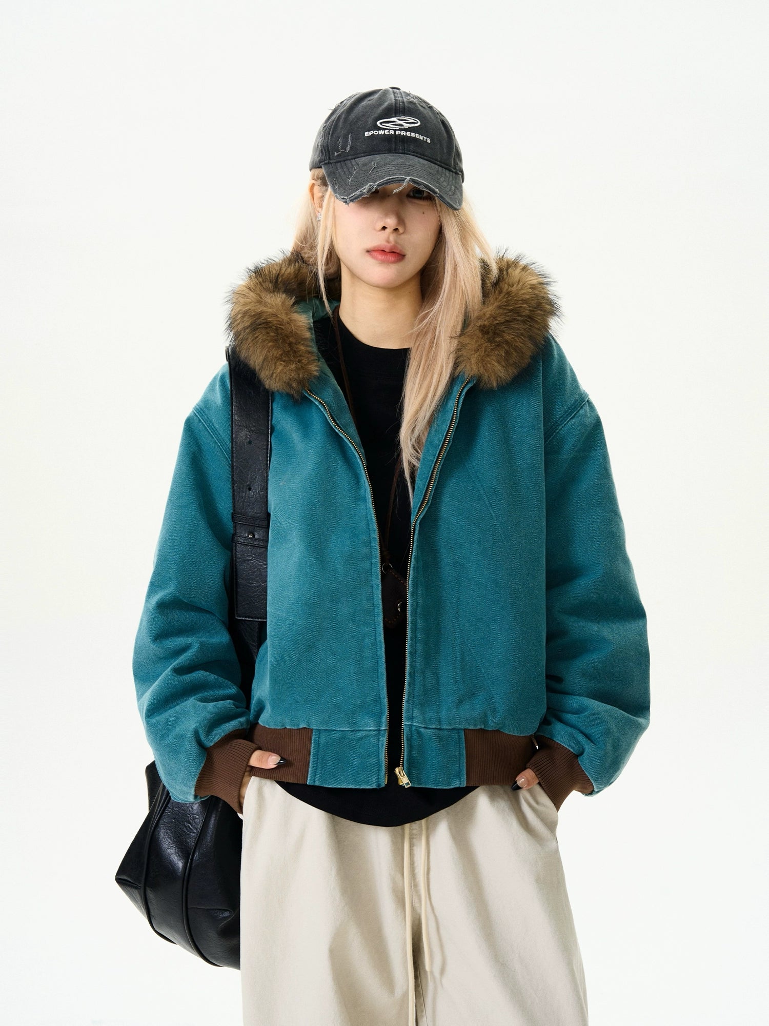 Fur Collar Short Cotton Coat Fur Collar Short Cotton Coat