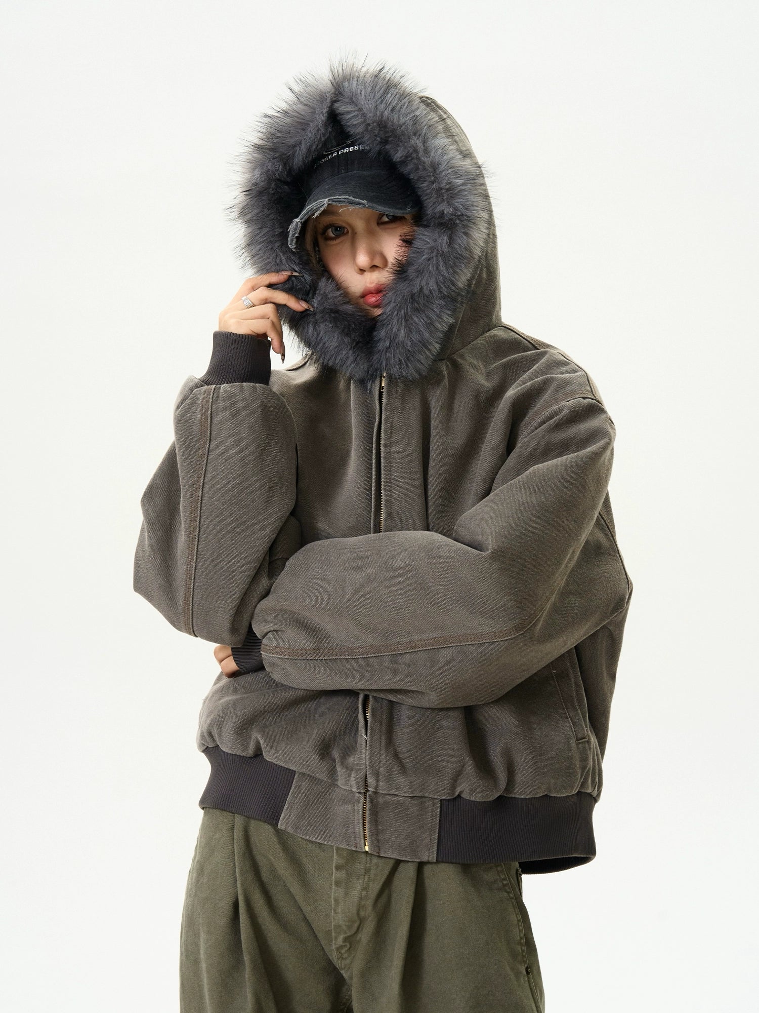 Fur Collar Short Cotton Coat Fur Collar Short Cotton Coat