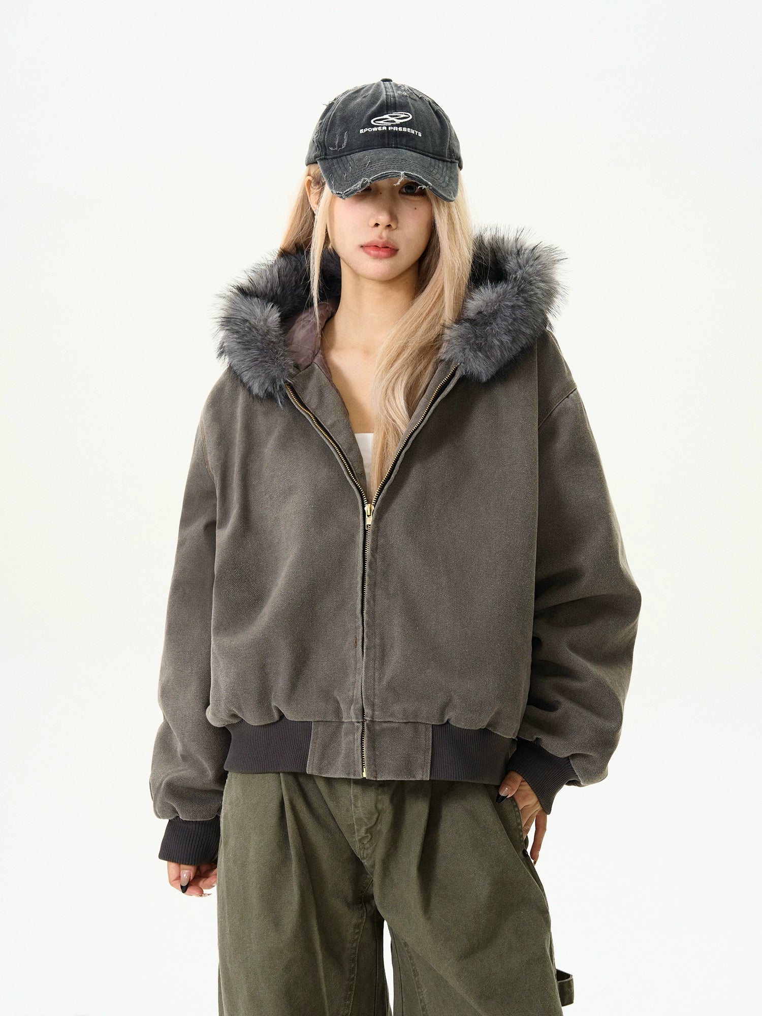 Fur Collar Short Cotton Coat Fur Collar Short Cotton Coat