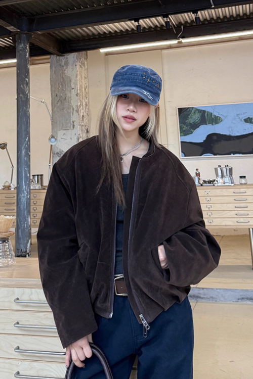 Fur Collar Suede Jacket