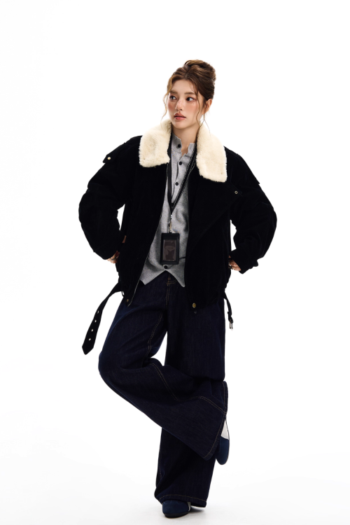 Fur Collar Suede Jacket