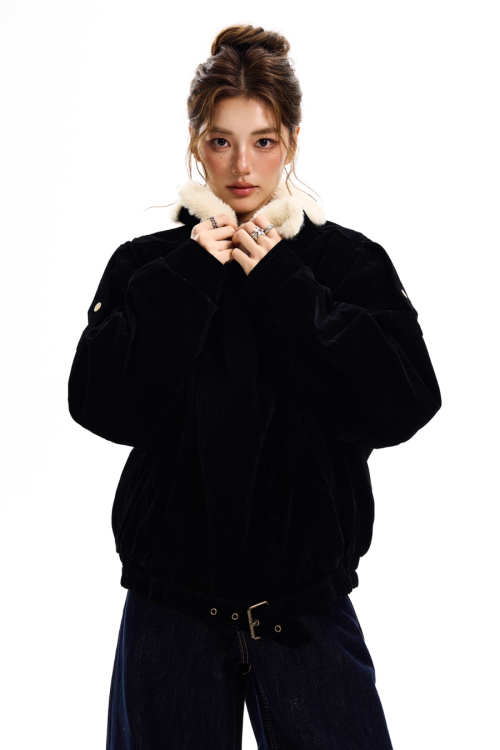 Fur Collar Suede Jacket