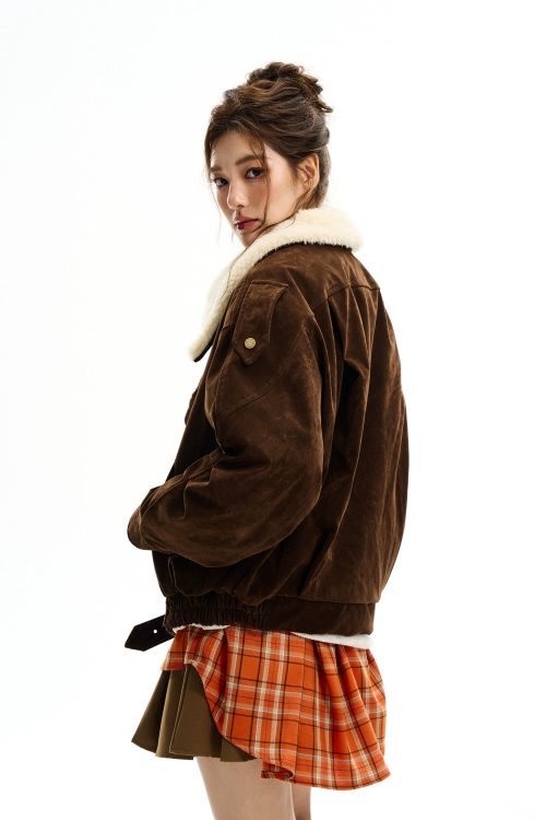 Fur Collar Suede Jacket