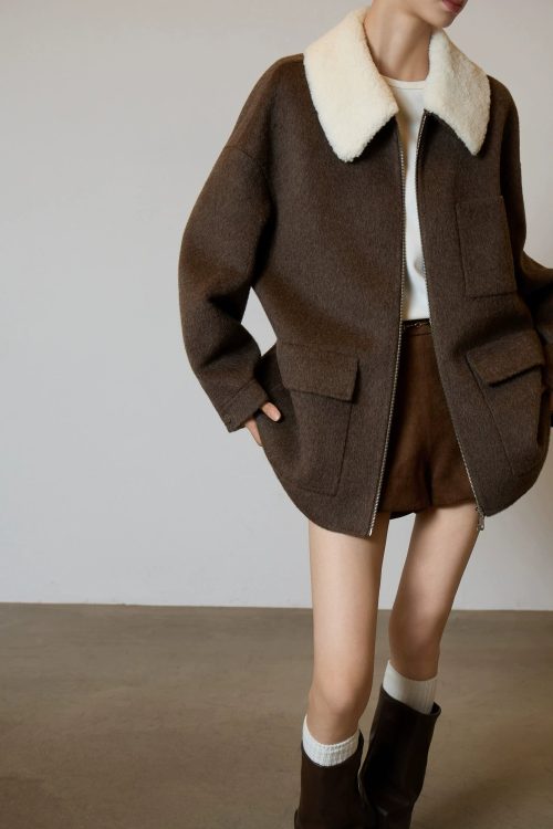Fur Collar Suede Jacket